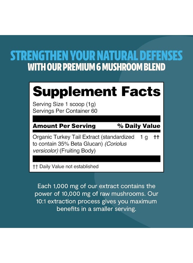 FreshCap Mushrooms SHIELD - Turkey Tail Extract Powder - USDA Organic - 60 g - Supplement - Immune Protection - Image 3