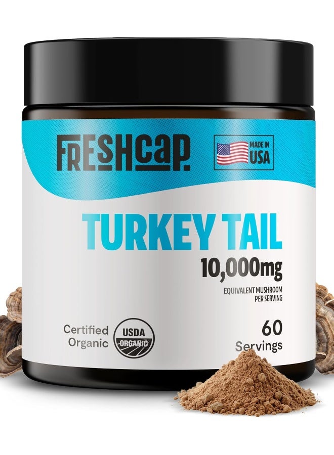FreshCap Mushrooms SHIELD - Turkey Tail Extract Powder - USDA Organic - 60 g - Supplement - Immune Protection - Image 1