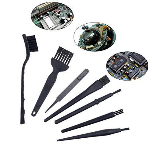 Camkix Multi-Purpose Brushes (Black) - 9 Pack - 7X Multi-Sized Brushes, 1x Anti-Static Tweezers, 1x Cleaning Cloth - Small Gaps - Computers, Keyboards, PCBs, Vents, Car Interior, Window Track - Image 4