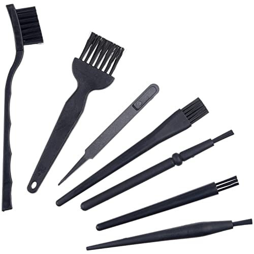Camkix Multi-Purpose Brushes (Black) - 9 Pack - 7X Multi-Sized Brushes, 1x Anti-Static Tweezers, 1x Cleaning Cloth - Small Gaps - Computers, Keyboards, PCBs, Vents, Car Interior, Window Track - Image 1