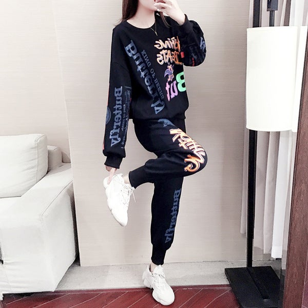 2021 Casual Sports Suit Set Women White - Image 3