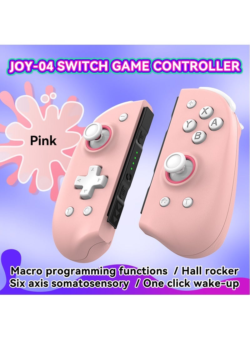 Switch Joy-Con Controller JOY-04: Macro Programming, Gyroscope, Dual Vibration, Turbo Mode, and Ergonomic Design (Pink) - Image 2