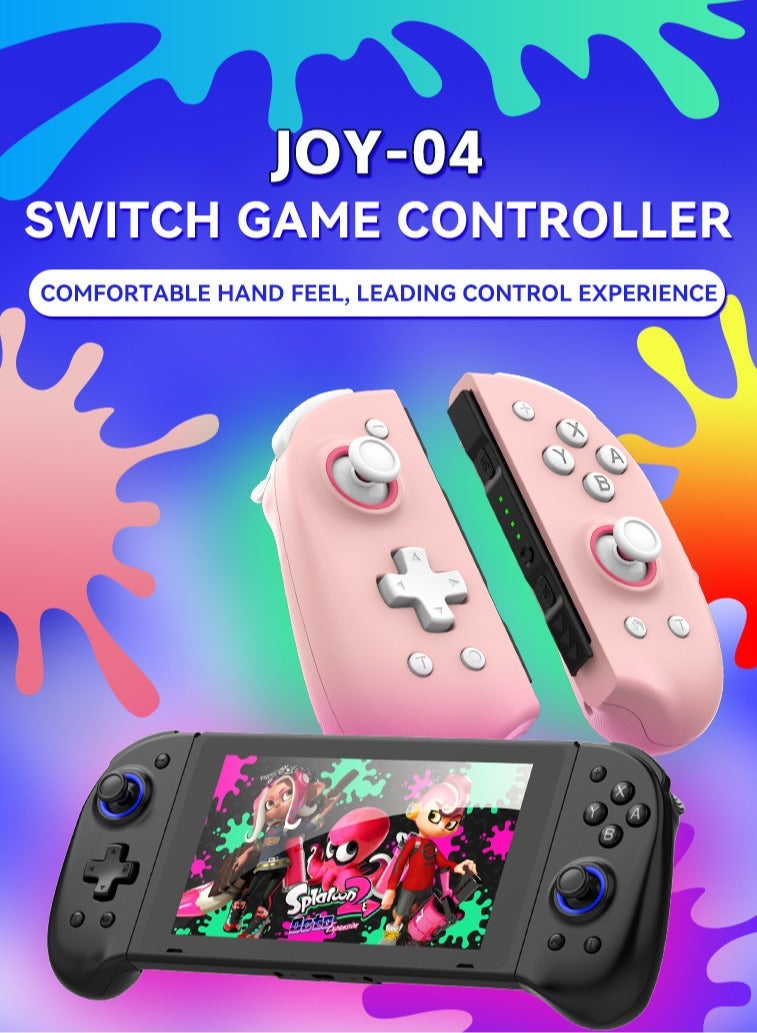 Switch Joy-Con Controller JOY-04: Macro Programming, Gyroscope, Dual Vibration, Turbo Mode, and Ergonomic Design (Pink) - Image 3