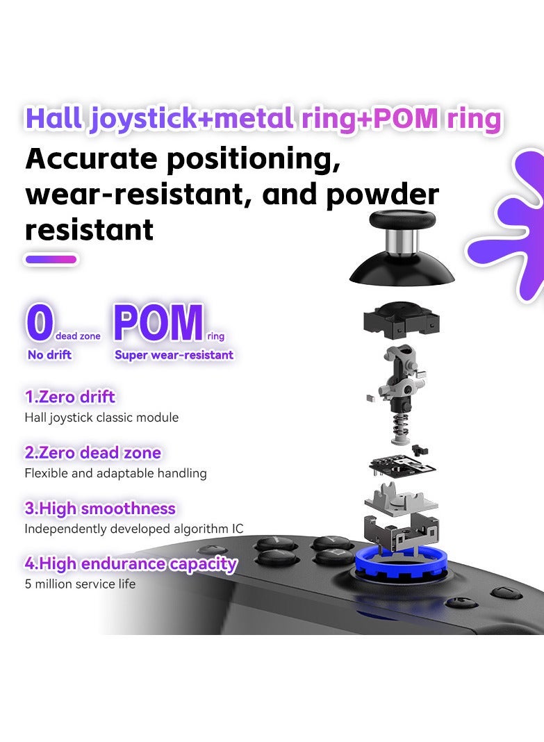 Switch Joy-Con Controller JOY-04: Macro Programming, Gyroscope, Dual Vibration, Turbo Mode, and Ergonomic Design (Pink) - Image 5