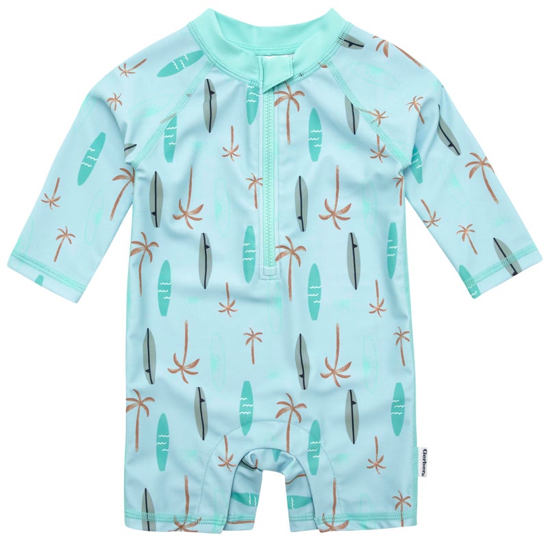 Gerber Baby Boys Toddler Long Sleeve One Piece Sun Protection Rashguard Swimsuit Surfboard 69 Months - Image 2