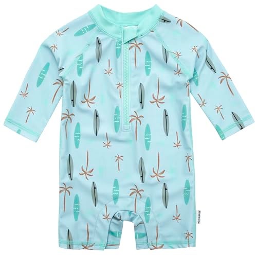 Gerber Baby Boys Toddler Long Sleeve One Piece Sun Protection Rashguard Swimsuit Surfboard 69 Months - Image 1