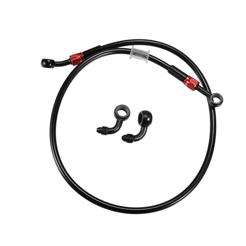 ACROPIX Brake Hose AN3 28 90 Degree M10x10 Motorcycle Hydraulic Brake Line Oil Hose Pipe Fitting for ATV Motorcycle Motocross 70cm Black Red 1 Set Car Parts - Image 1