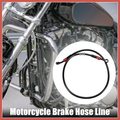 ACROPIX Brake Hose AN3 28 90 Degree M10x10 Motorcycle Hydraulic Brake Line Oil Hose Pipe Fitting for ATV Motorcycle Motocross 70cm Black Red 1 Set Car Parts - Image 3