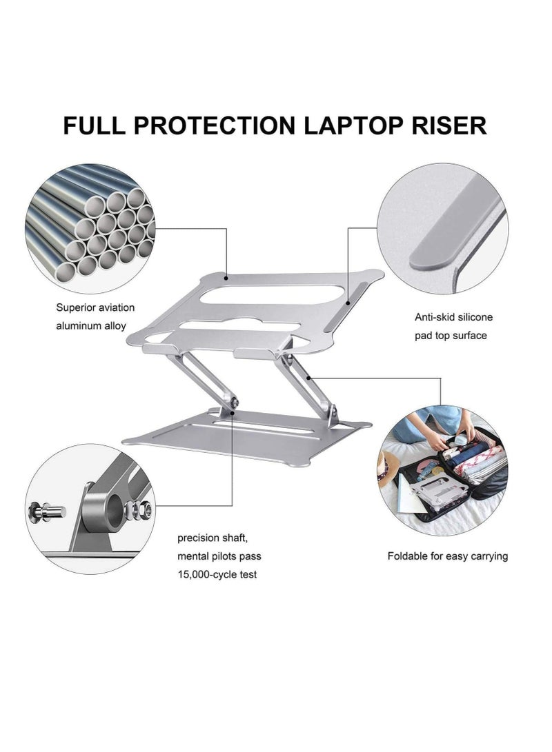 Adjustable Portable Foldable Laptop Stand Holder for Notebook, Tablet, Desktop with 10" to 17" Display, Aluminum  - Image 4
