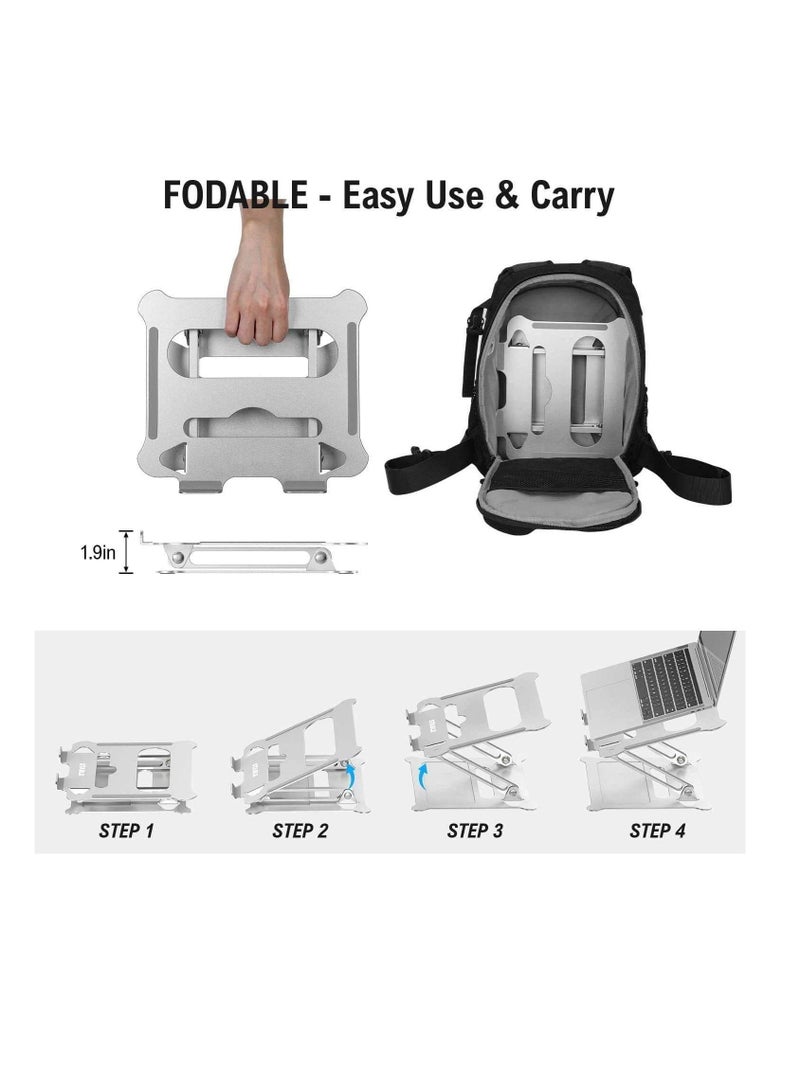 Adjustable Portable Foldable Laptop Stand Holder for Notebook, Tablet, Desktop with 10" to 17" Display, Aluminum  - Image 5