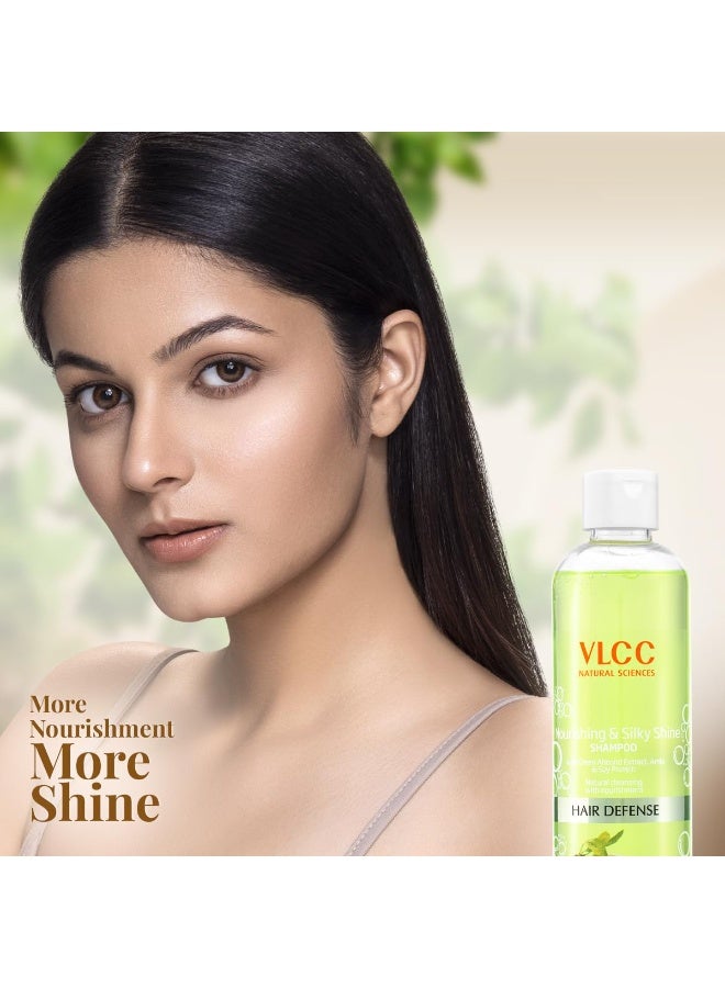VLCC Nourishing & Silky Shine Shampoo - B1G1-350ml X 2 (700ml) | Stronger, Silkier Hair | Helps Prevent Frizzy Hair, Easy to Manage Hair Shampoo | Soy Proteins and Almond Shampoo. - Image 5