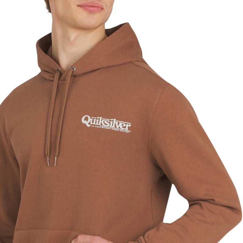 QUIKSILVER سويت شيرت هودي للرجال من كويك سيلفر بتصميم عادي من فليس ناعم جداً بوزن متوسط، لون بني، مقاس متوسط - Image 2