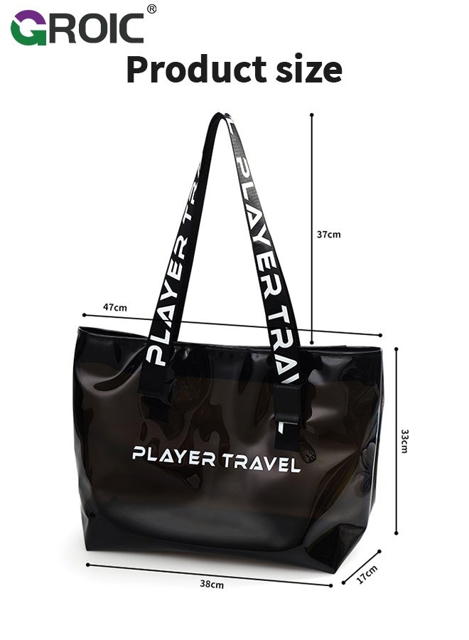 GROIC Swimming Bag for Women,Summer Travel Tote Bag with Large Pocket, Summer Beach Tote Bags for Women,Waterproof Sandproof Shoulder Handbag,Swimming Pool Travel Bags - Image 2