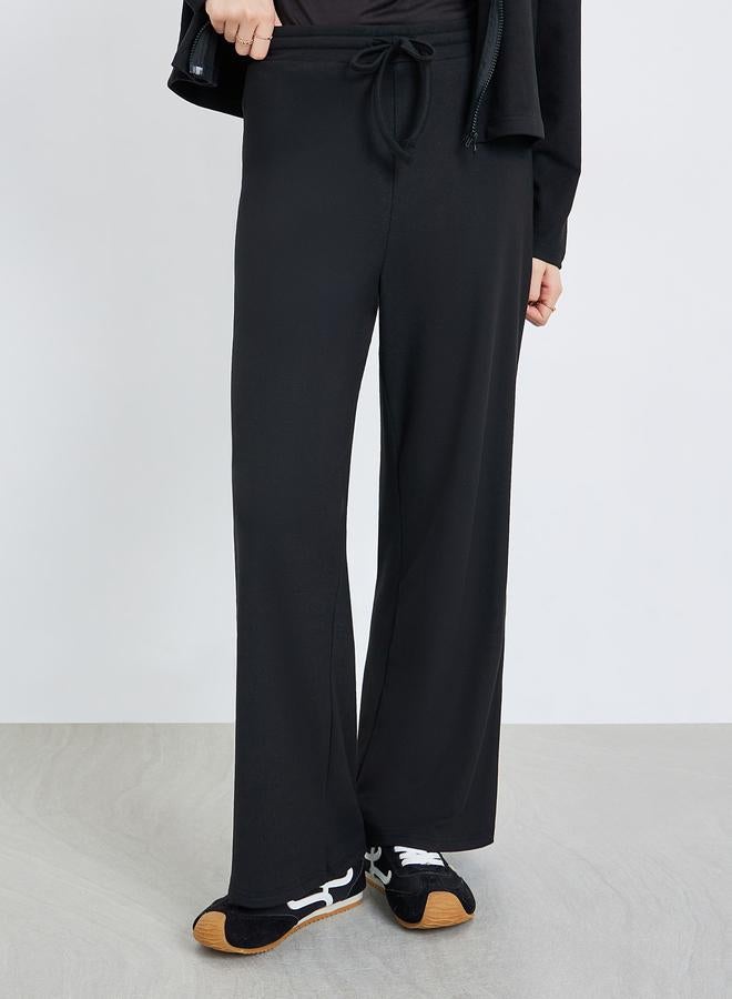 Styli Women Black Zip-Up Knit Jacket and Pants Co-Ords - Image 5