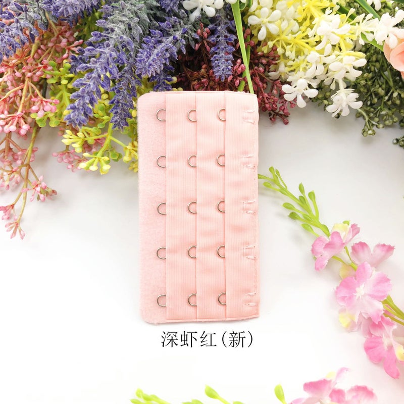 Generic Underwear extension buckle three rows of five buttons/5 rows of 9.5cm bra extension back buckle buckle many colors without packaging Deep Shrimp Red (New) 
