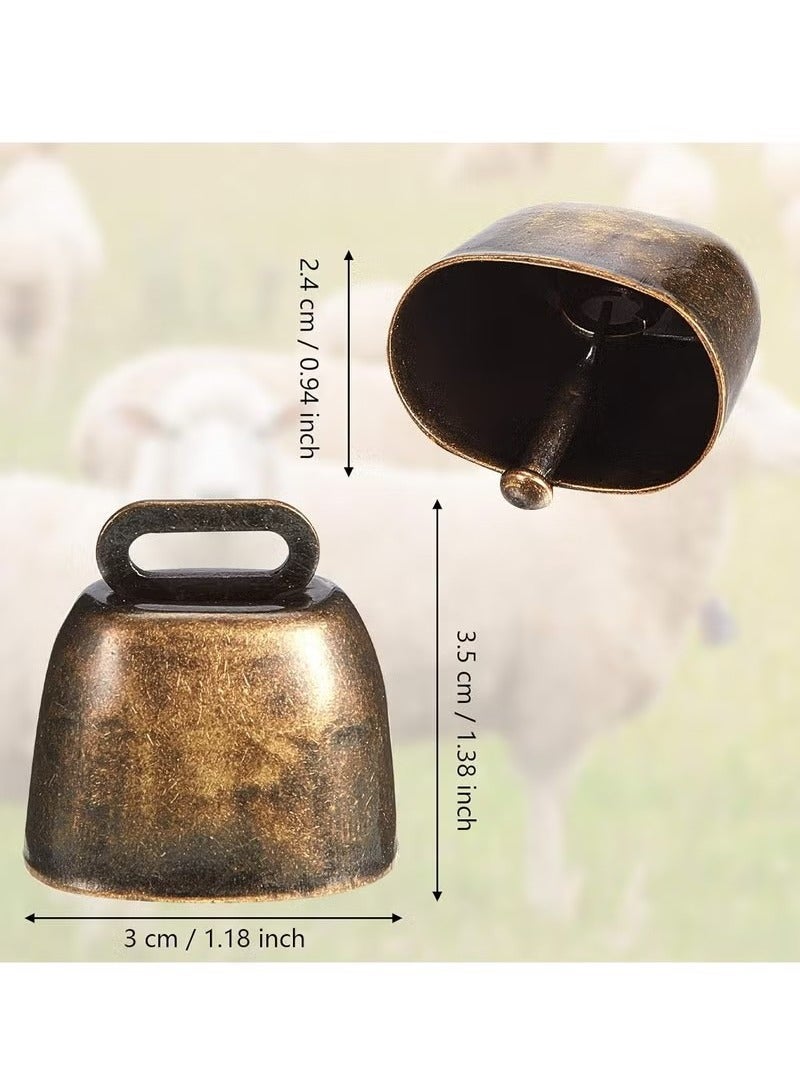 Unewshi 10 Pack Cow Horse Sheep Grazing Copper Bells, Grazing Copper Bells, Small Brass Bells, Farm, Loud Bronze Bell for Long Distance,2 Colors. - Image 2