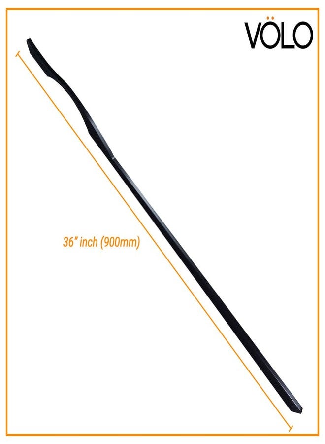 VOLO Black Finish Wardrobe Handle, Wardrobe Door/Cabinet Door/Drawer Pull Handle/Door Pull Handle for Kitchen/Office/Bedroom/Winodw Sliding Closet. Satin Black Finish (2, SAC-39 36 Inch) - Image 2