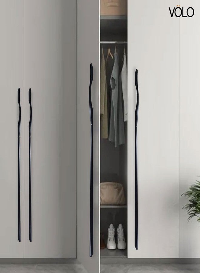 VOLO Black Finish Wardrobe Handle, Wardrobe Door/Cabinet Door/Drawer Pull Handle/Door Pull Handle for Kitchen/Office/Bedroom/Winodw Sliding Closet. Satin Black Finish (2, SAC-39 36 Inch) - Image 3