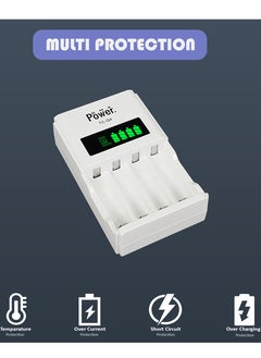 DMK Power 4pcs AA* 4pcs AAA Ni-MH High Capacity Rechargeable Batteries and TC-Q4 AAA AA 4Slot Independent Intelligent Quick LCD Charger for Ni-MH/Ni-CD Rechargeable Batteries with 3pin UK Plug Cable  - Image 5