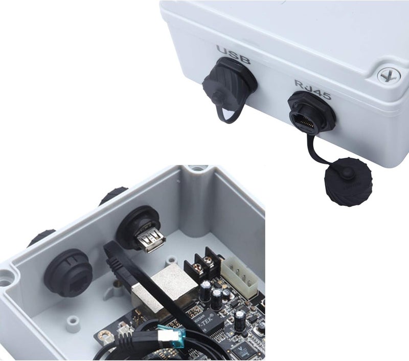 YIOVVOM موصل RJ45 مقاوم للماء، أنثى إلى أنثى، تثبيت على اللوحة، 8P8C، CAT 6، CAT 5، CAT 5E، M20 IP67، مقترن كابل إيثرنت LAN خارجي محول مقاوم للعوامل الجوية (عبوة من 2 قطعة) - Image 4