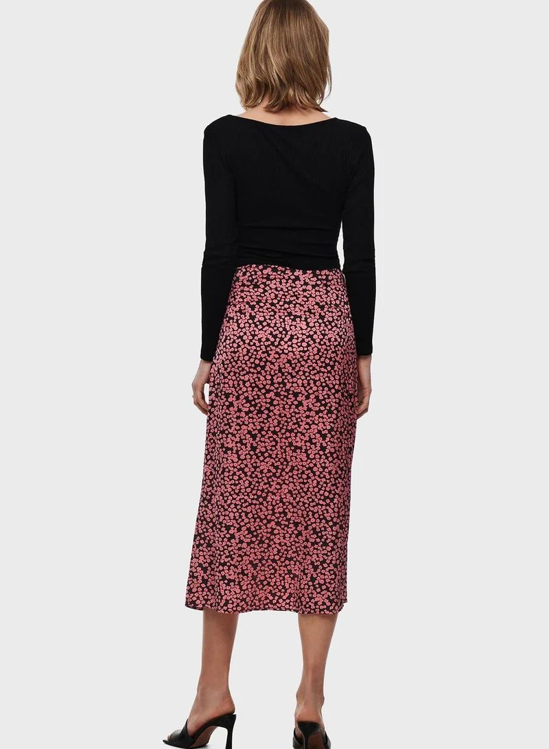 ONLY Printed Midi Skirt