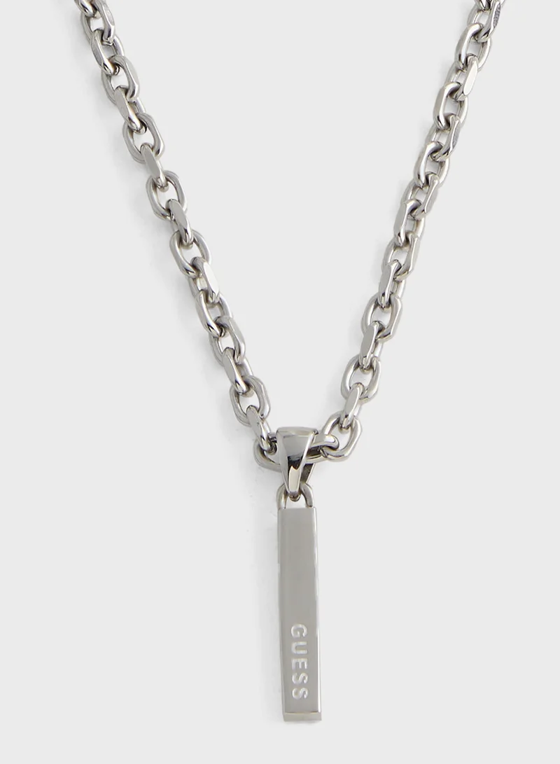 GUESS Juxn03001Jwstt/U Logo Plate Necklace