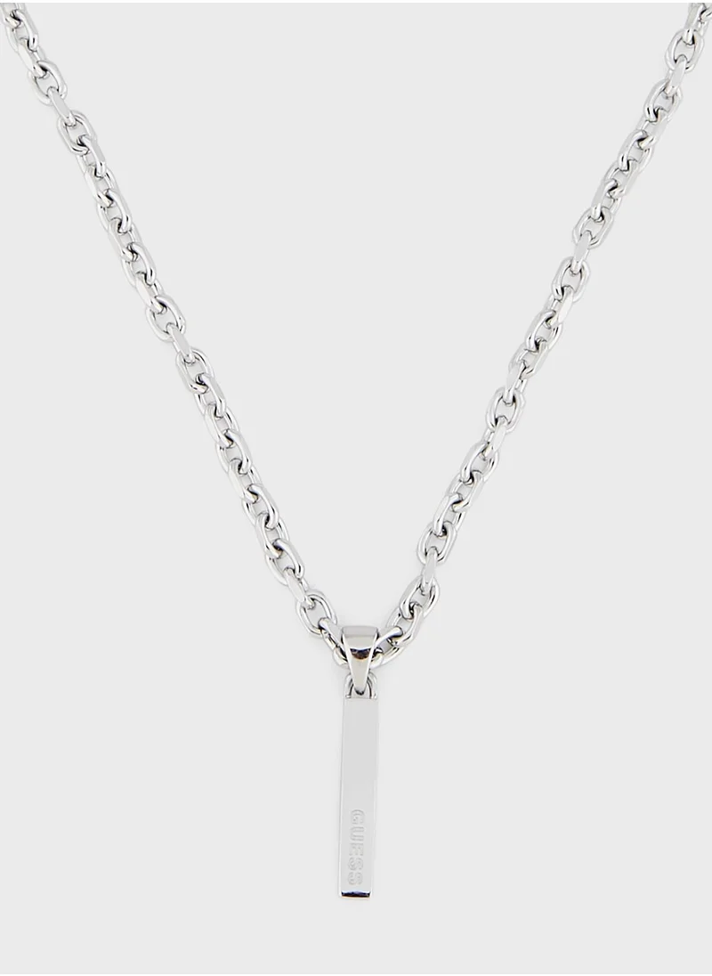 GUESS Juxn03001Jwstt/U Logo Plate Necklace