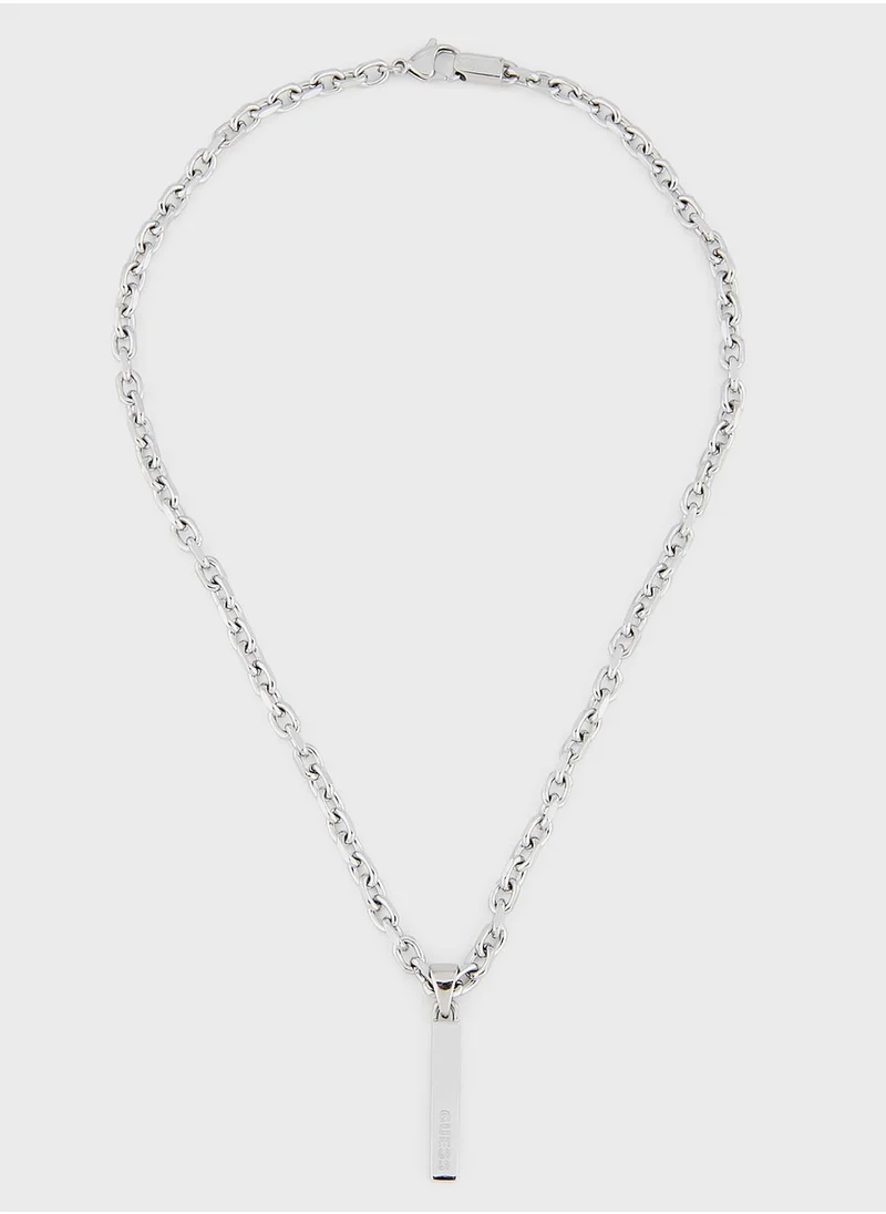 GUESS Juxn03001Jwstt/U Logo Plate Necklace