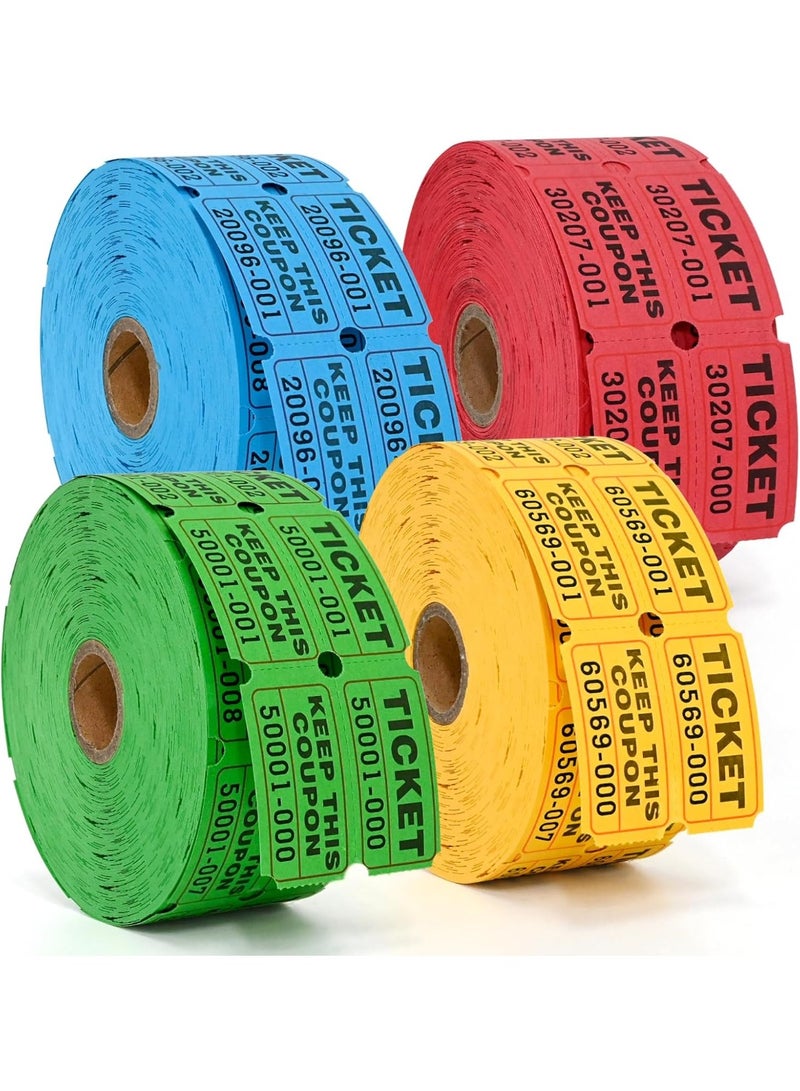 Raffle Tickets Double Rolls 2000 Per Roll 50/50 Raffle Tickets for Events,Carnivals, Entry, Class Reward, Prizes(Yellow） - Image 1