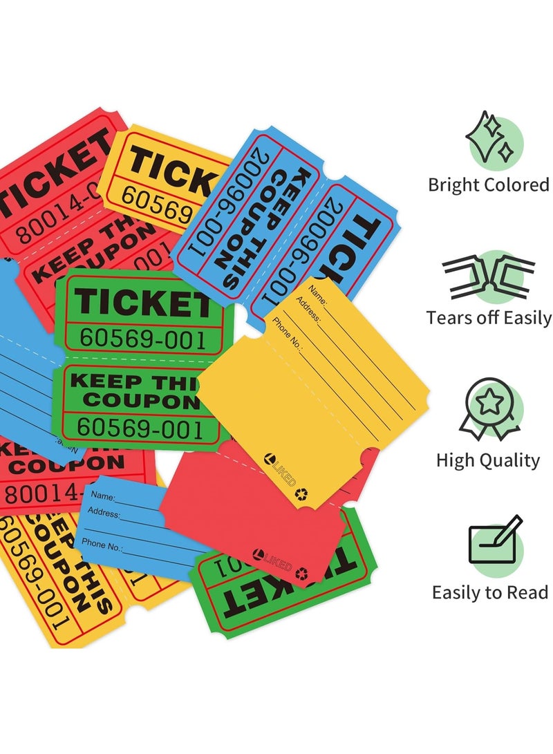Raffle Tickets Double Rolls 2000 Per Roll 50/50 Raffle Tickets for Events,Carnivals, Entry, Class Reward, Prizes(Yellow） - Image 4