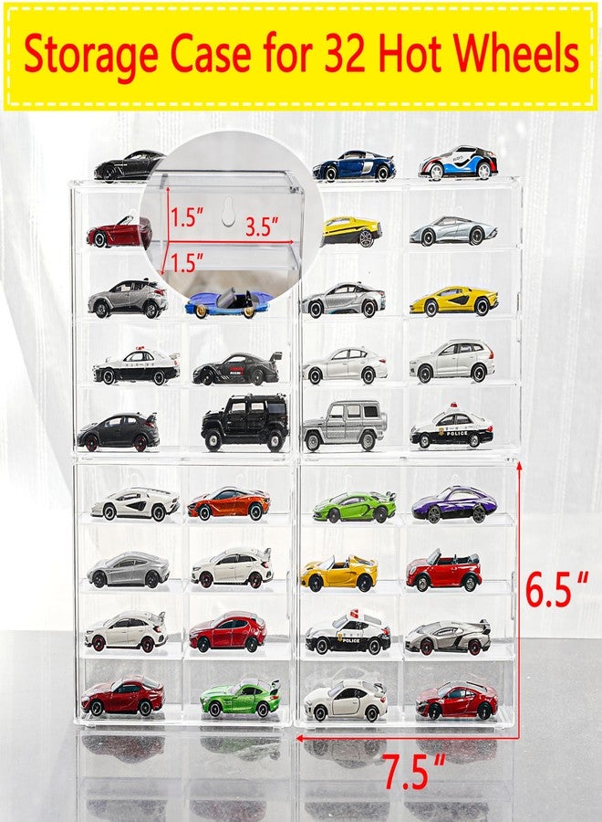 KASTUN Display Case for 32 Hot Wheels,Matchbox Cars,Display Case Wall Mount,Transparent Storage Case for 1/64 Diecast Cars,Wall Hanging,Stackable,Clear,Dustproof - Image 5
