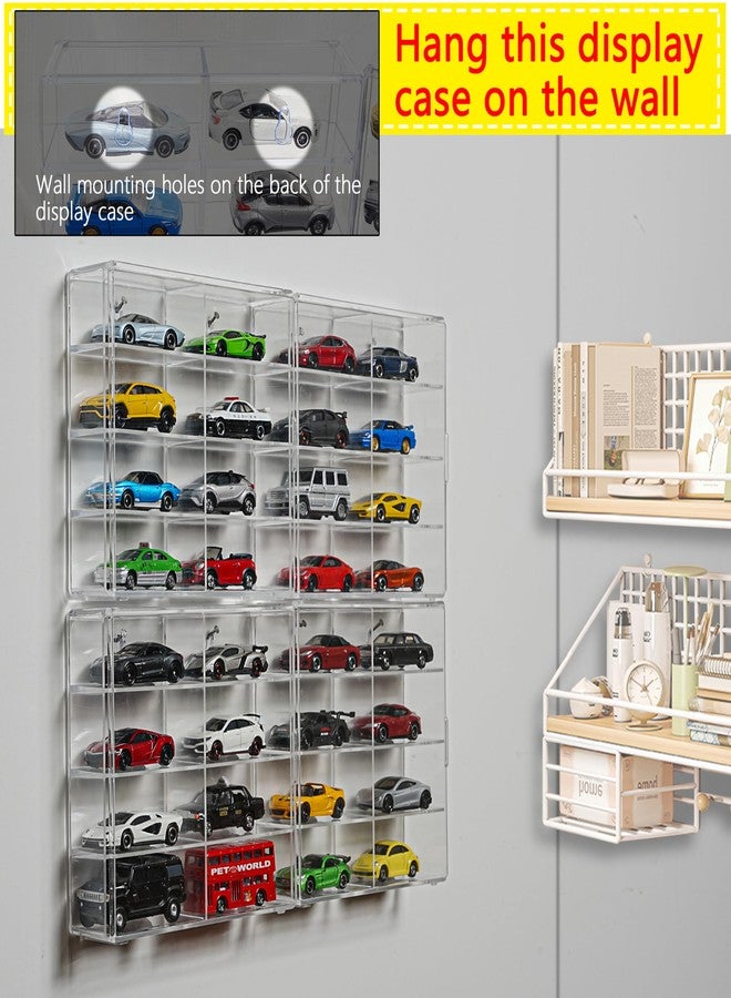 KASTUN Display Case for 32 Hot Wheels,Matchbox Cars,Display Case Wall Mount,Transparent Storage Case for 1/64 Diecast Cars,Wall Hanging,Stackable,Clear,Dustproof - Image 2