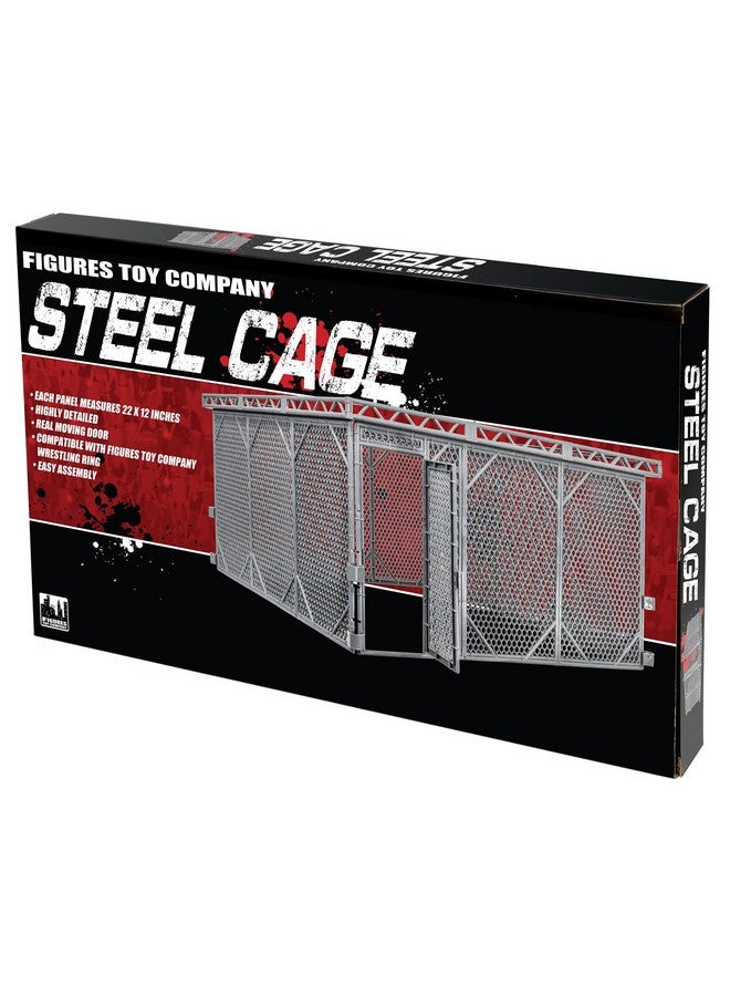 Figures Toy Company Steel Cage Playset for Figures Toy Company Wrestling Rings  - Image 1