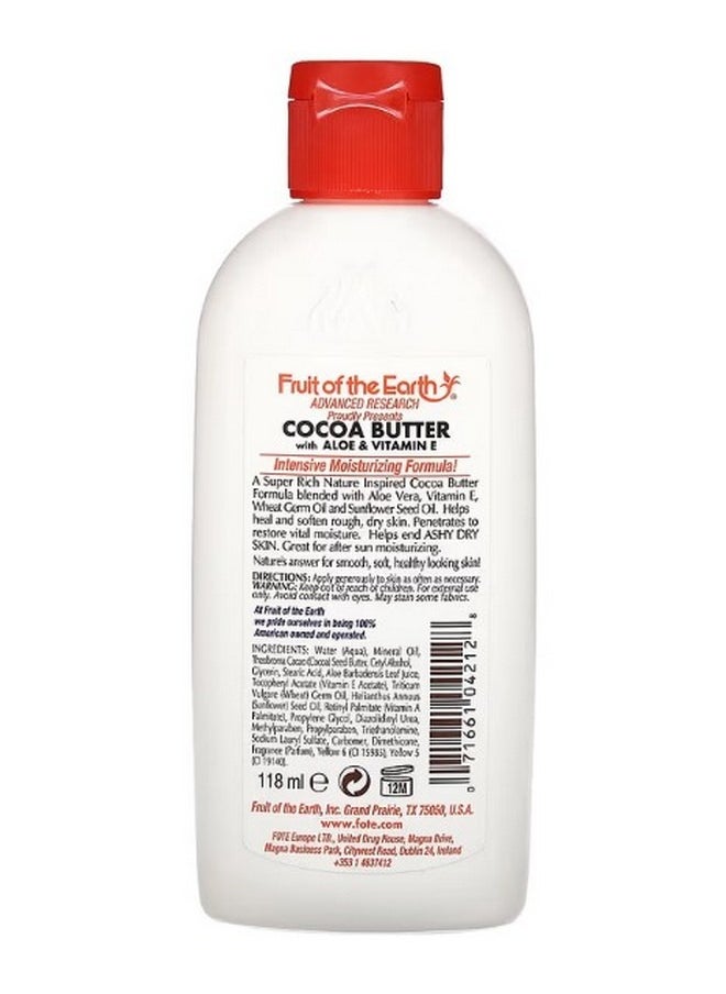 Fruit of the earth Skin Care Lotion Cocoa Butter With Aloe and Vitamin E 4 fl oz 118 ml  - Image 2