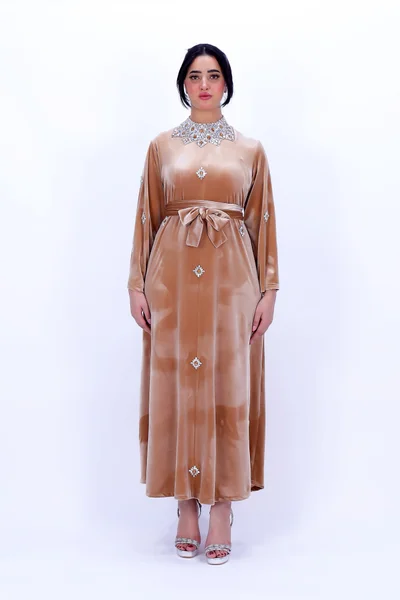 In Love Luxurious Velvet Women's Dress with Elegant Embroidery – Winter Collection
