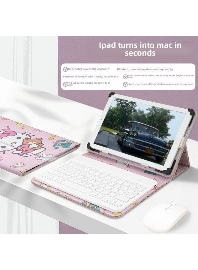 Wireless Bluetooth Keyboard And Mouse Suit For Apple Huawei Tablet PC Protective Cover 8-10.5 Inches Universal-Color:【kitty Cat】single Protective Case-Product Type:Suitable For 【size 25*16*1cm】 And Can Be Used On Mobile Phones And Tablets Within # No Camera Hole - Image 3