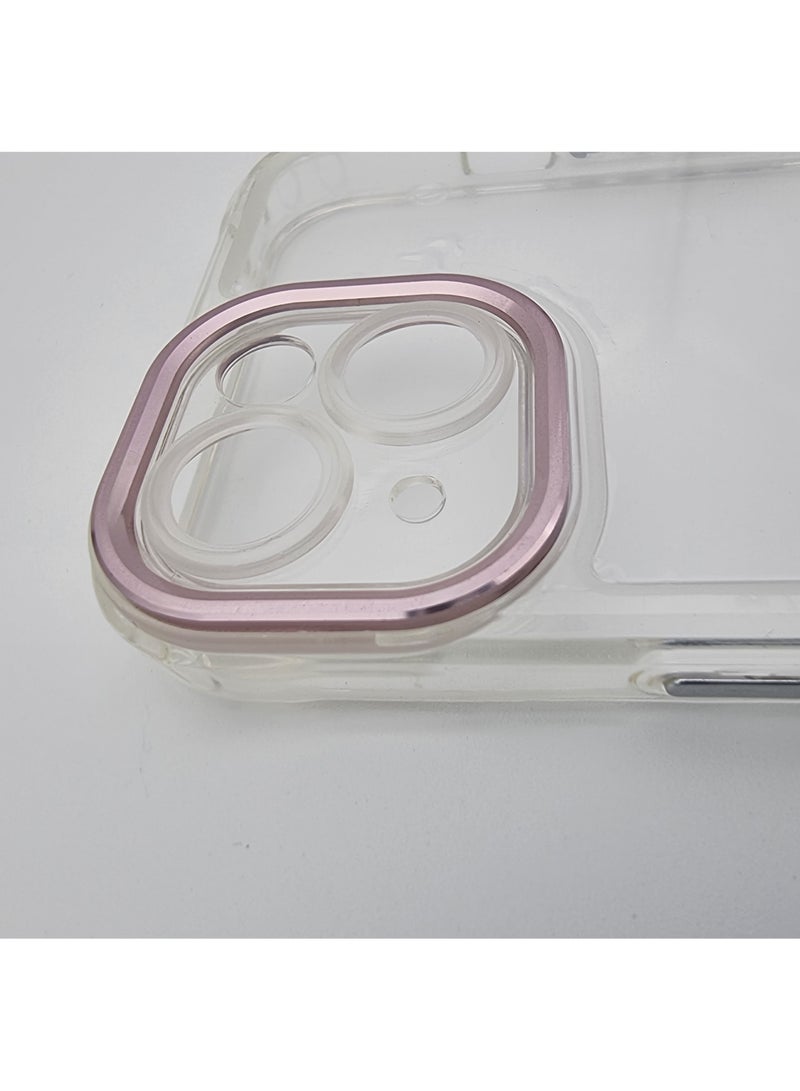 Transparent iPhone 13 Pro Mobile Cover With Pink Camera Edges - Image 5