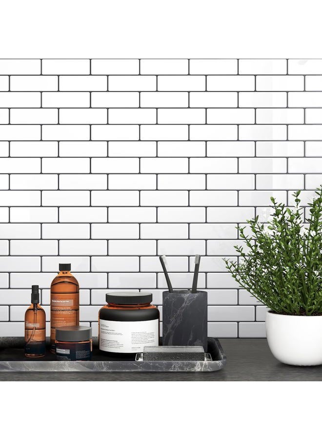 Wallderful Peel and Stick Backsplash Tile Sticker for Kitchen Bathroom 3D White Subway Tile 12"x12" Peel and Stick Tile Waterproof Stick on Tile Wall Tile for Shower Renter Friendly Backsplash - Image 4