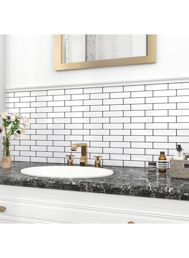 Wallderful Peel and Stick Backsplash Tile Sticker for Kitchen Bathroom 3D White Subway Tile 12"x12" Peel and Stick Tile Waterproof Stick on Tile Wall Tile for Shower Renter Friendly Backsplash - Image 5