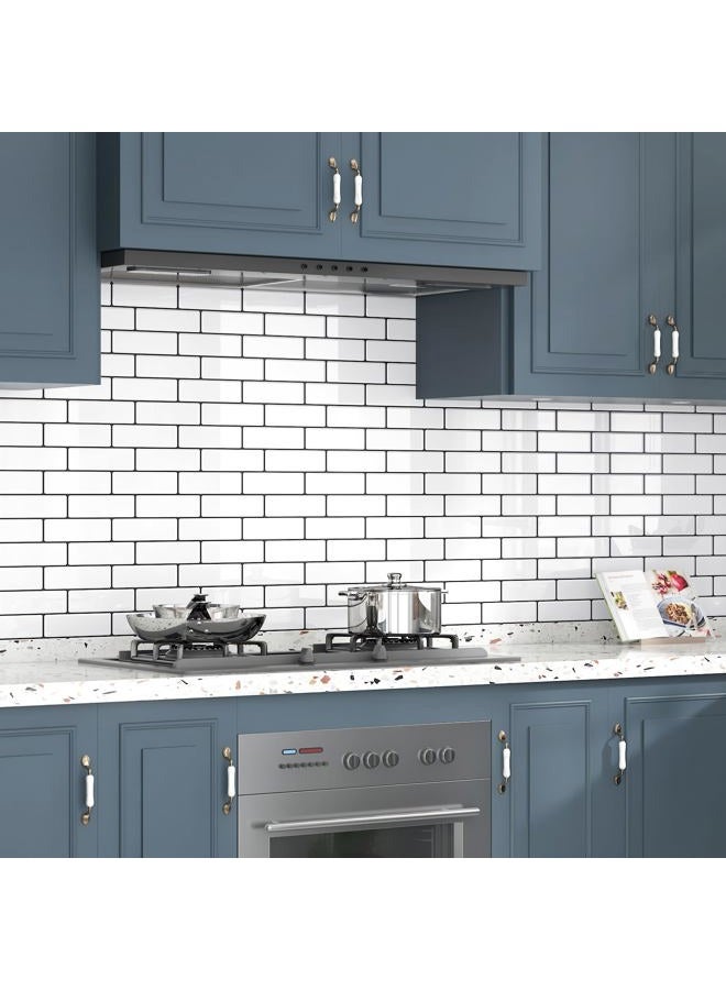 Wallderful Peel and Stick Backsplash Tile Sticker for Kitchen Bathroom 3D White Subway Tile 12"x12" Peel and Stick Tile Waterproof Stick on Tile Wall Tile for Shower Renter Friendly Backsplash - Image 2