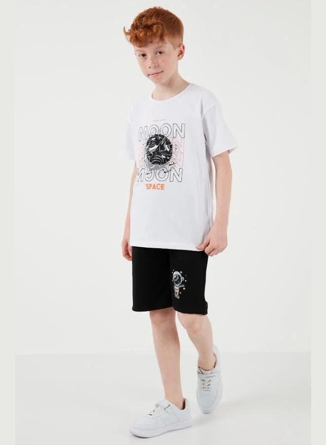 Lela Lela Cotton Regular Fit Crew Neck Shorts Bottom-Top Set Boy SET 6212008