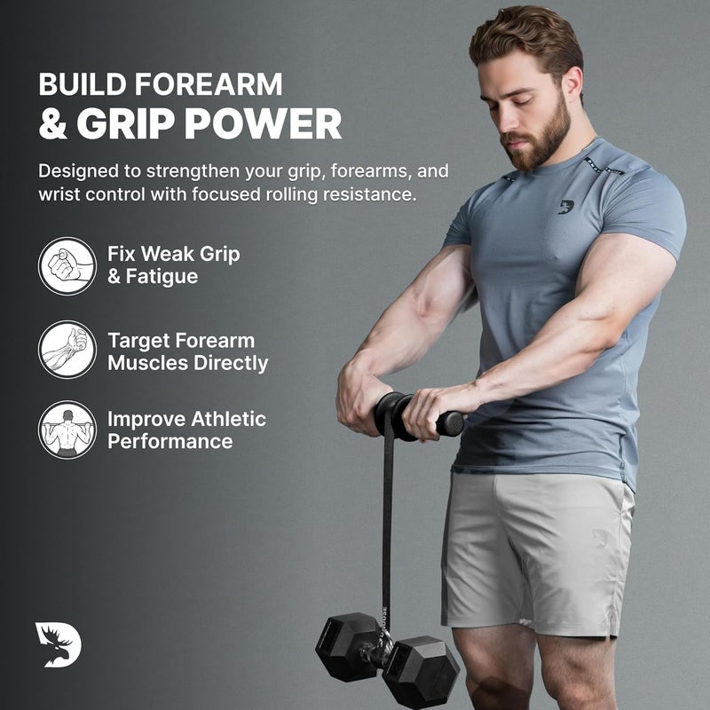 DMoose Fitness Forearm Exerciser & Wrist Roller - Grip Strength Trainer for Rehabilitation - Image 2