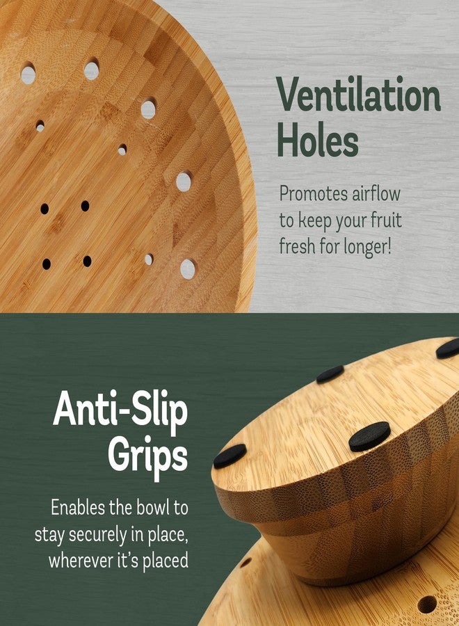 Bambüsi Wooden Fruit Bowl - Large Decorative Pedestal Bowl for Kitchen Counter, Dining Table, and Home Decor - Modern Serving Bowl for Fruits, Salads, Keys, Centerpiece, Entryway - Image 5