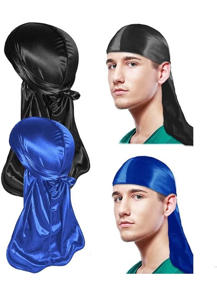 ChicAbode غطاءات الرأس الناعمة الممتازة ، 2 قطعة موجة الرجال - غطاءات الرأس الناعمة الممتازة مع ذيل طويل جدا وأحزام ناعمة واسعة مثالية للرجال - Image 5