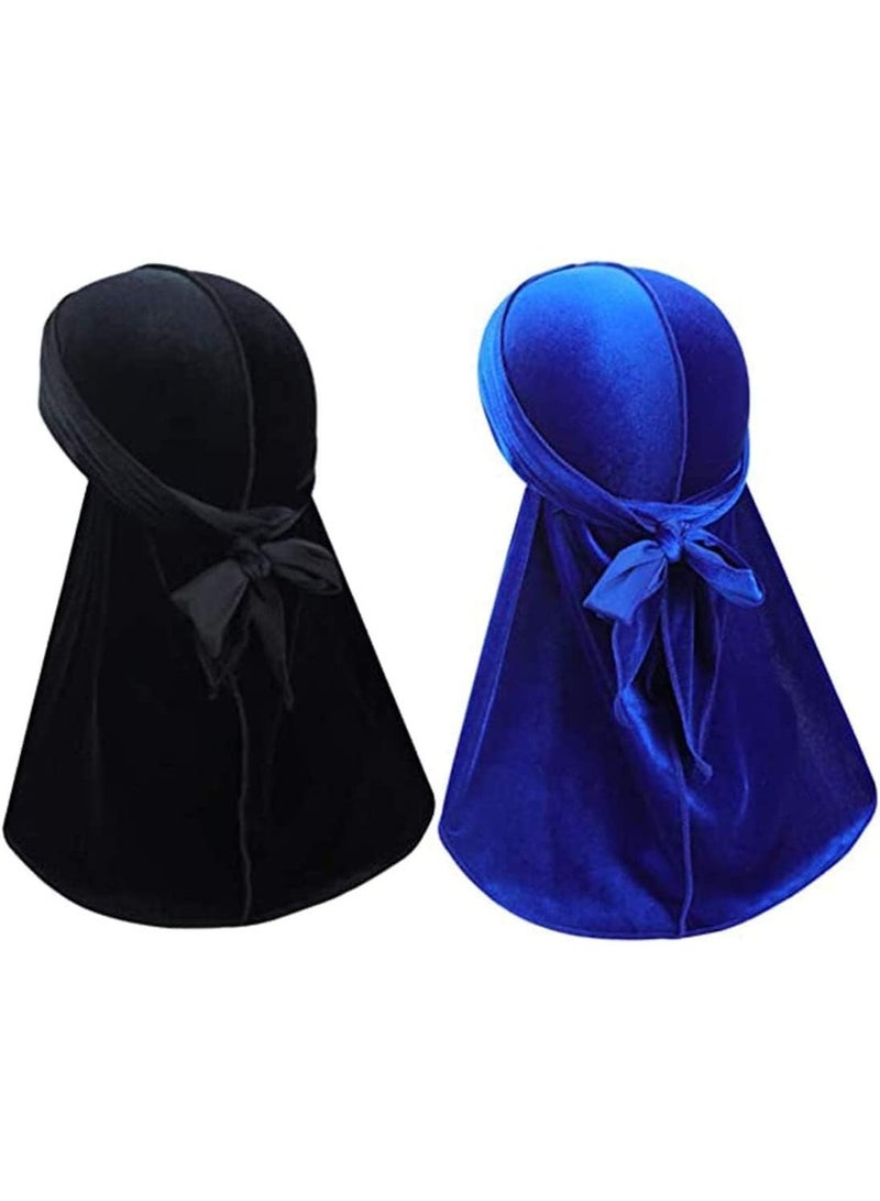 ChicAbode غطاءات الرأس الناعمة الممتازة ، 2 قطعة موجة الرجال - غطاءات الرأس الناعمة الممتازة مع ذيل طويل جدا وأحزام ناعمة واسعة مثالية للرجال - Image 1