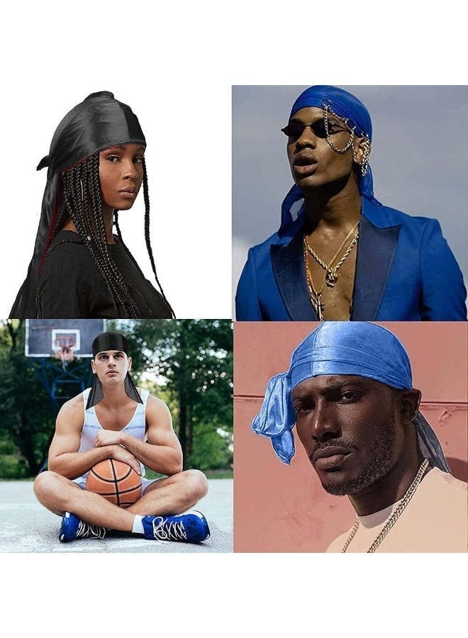 ChicAbode غطاءات الرأس الناعمة الممتازة ، 2 قطعة موجة الرجال - غطاءات الرأس الناعمة الممتازة مع ذيل طويل جدا وأحزام ناعمة واسعة مثالية للرجال - Image 4