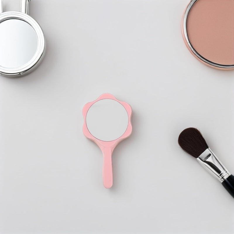 GALPADA 3pcs Portable Handheld Hairdressers Beauty Mirror with Handle Compact Travel Makeup Mirrors for Salon Barber and Personal Use in White Pink Blue Random Color - Image 5