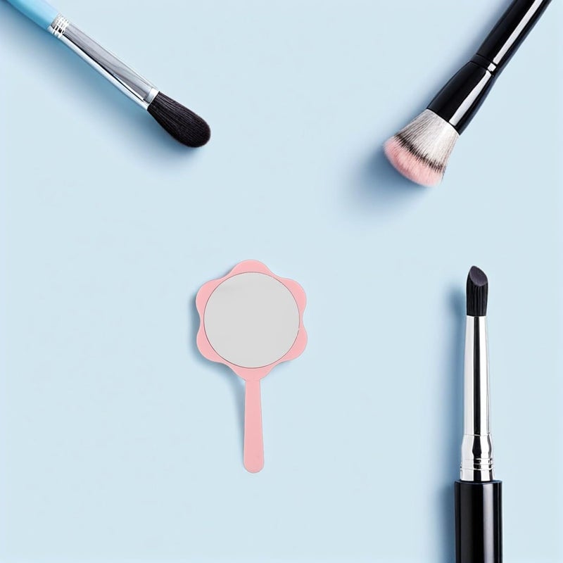 GALPADA 3pcs Portable Handheld Hairdressers Beauty Mirror with Handle Compact Travel Makeup Mirrors for Salon Barber and Personal Use in White Pink Blue Random Color - Image 4