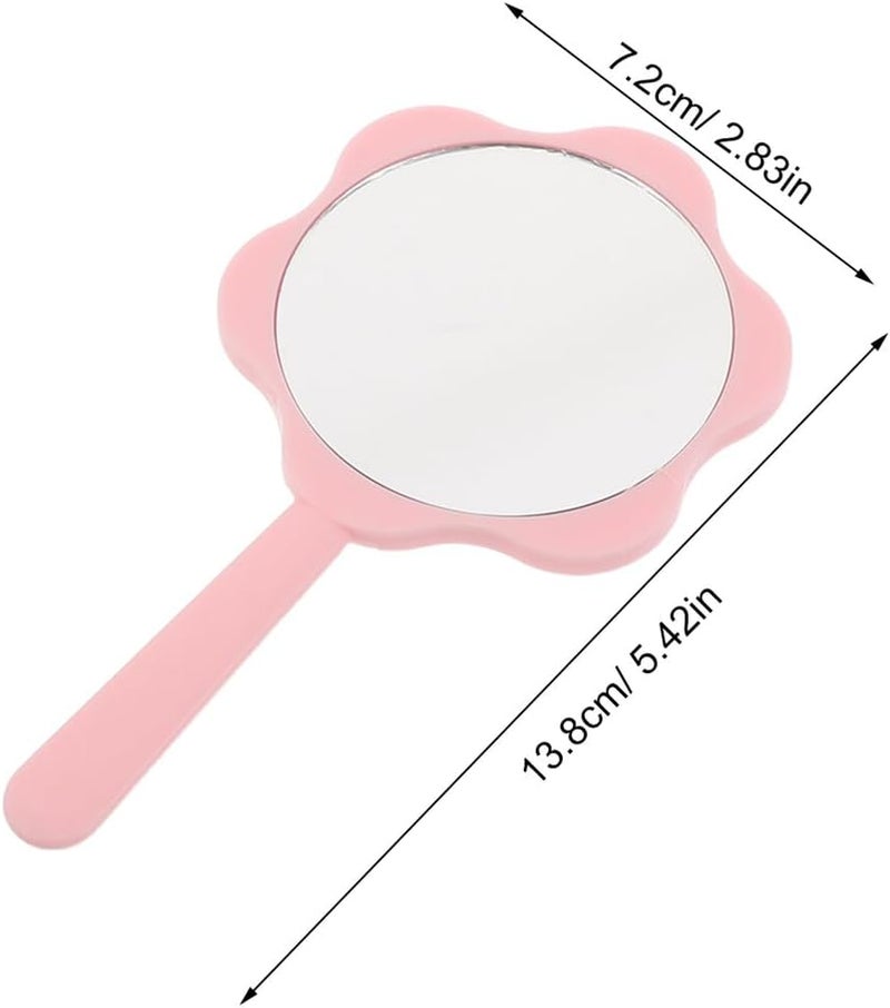 GALPADA 3pcs Portable Handheld Hairdressers Beauty Mirror with Handle Compact Travel Makeup Mirrors for Salon Barber and Personal Use in White Pink Blue Random Color - Image 2