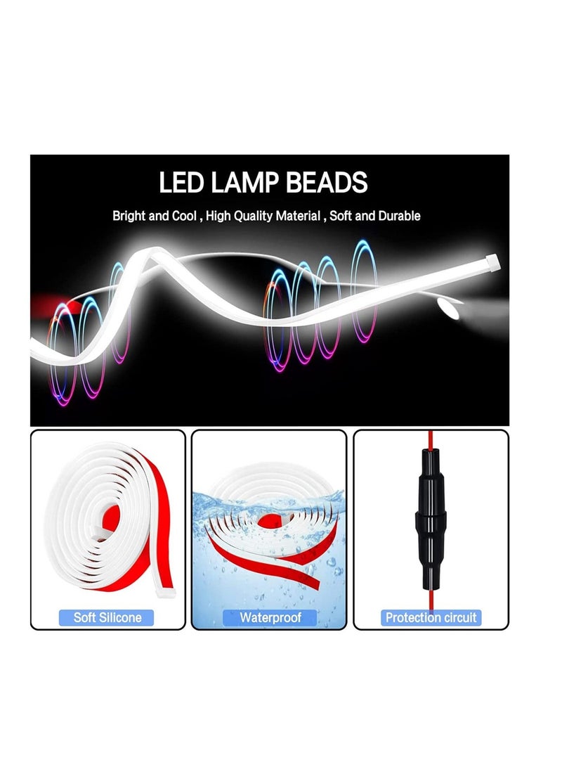 MUNTAQI 71-inch Car Hood Light Strip, Dynamic Car LED Strip Light, Exterior Flexible Daytime Running Light Strip For Car, Truck, SUV (White Light) - Image 4